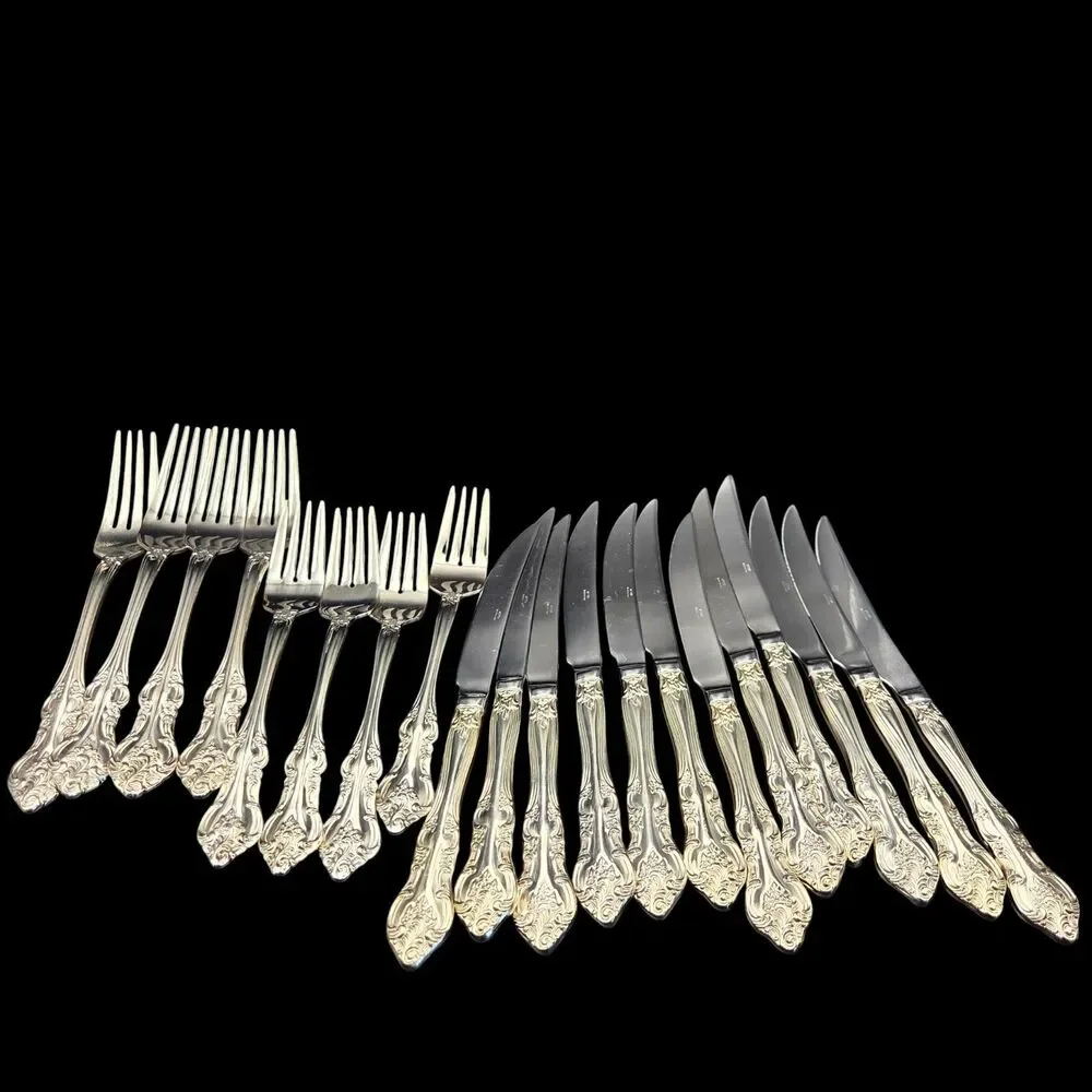 Wallace RSVP Orleans 52-Piece New Stainless Flatware Silverware Set Vintage